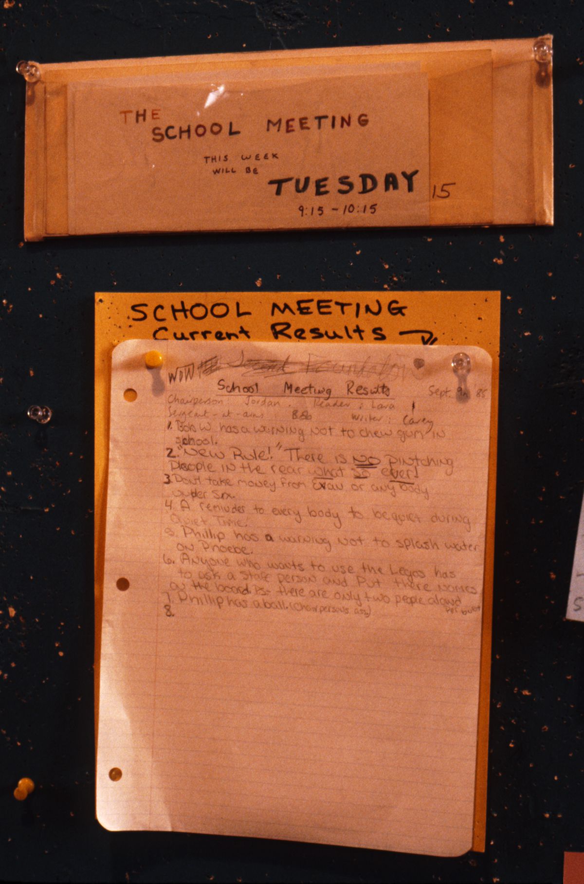 School meeting minutes